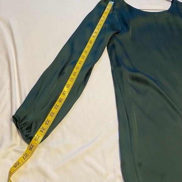 Nymphe Shirt Rich Green Longline Fully Lined Body Silky Forest Fairy Sz S/M - Picture 9 of 9